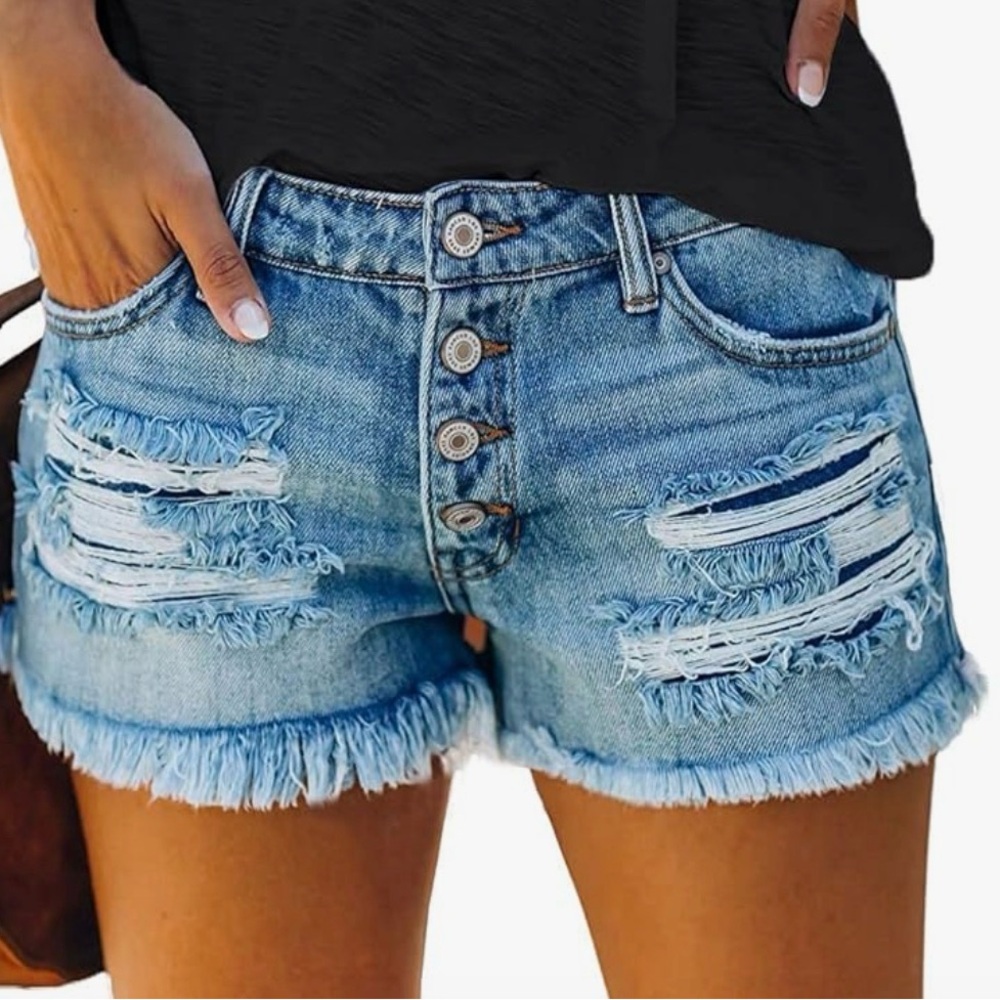 Distressed Denim Women Shorts